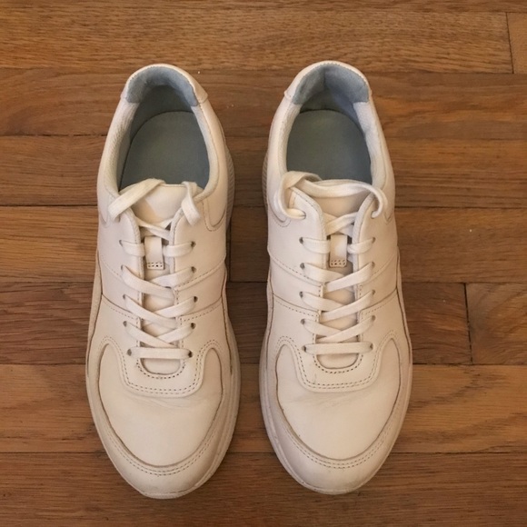 Everlane Pink Leather Trainer Lace Sneakers - Picture 3 of 4